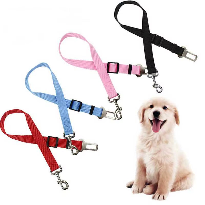 Adjustable Pet Cat Dog Car Seat Belt Pet Seat Vehicle Dog Harness Lead Clip Safety Lever Traction Dog Collars Dog Accessoires